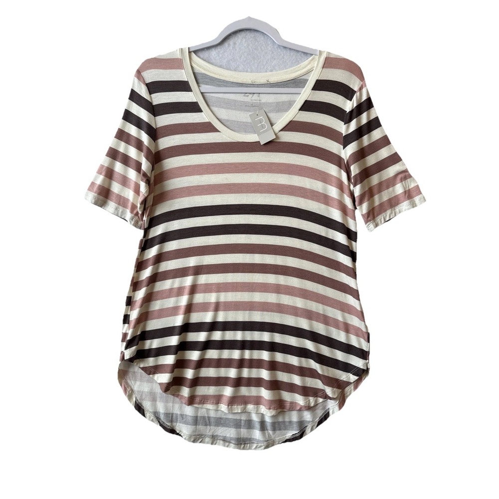 Maurices 24/7 NWT Striped Short Sleeve Tunic T Shirt Women's M‎ Classic Stretch